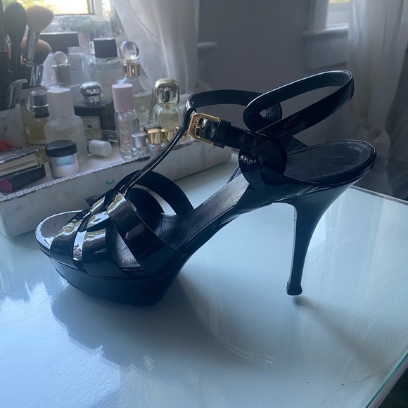 SAINT LAURENT tribute Elegant Black Strappy Sandals patent leather black 41 - Picture 3 of 10